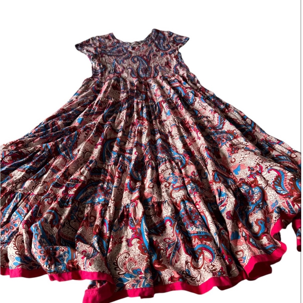 Soft Surroundings Red and Blue Paisley Maxi Dress - Picture 3 of 9